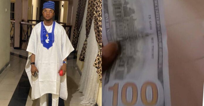 Nigerian student shows off dollars his landlord gave him in appreciation| Battabox.com