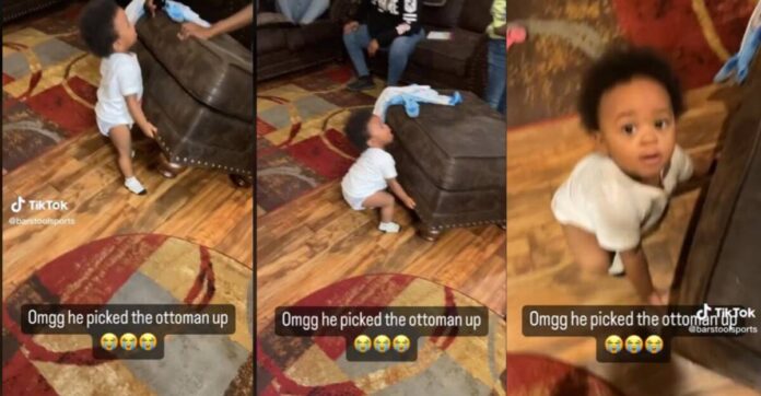 Who needs the gym?: Parents Amazed as baby boy lifts couch with bare hands | Battabox.com