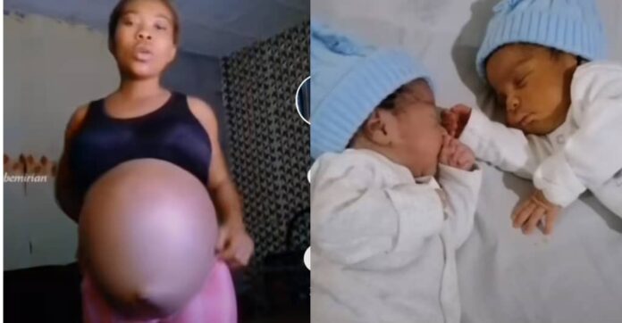 Mum with huge baby bump welcomes twins | Battabox.com
