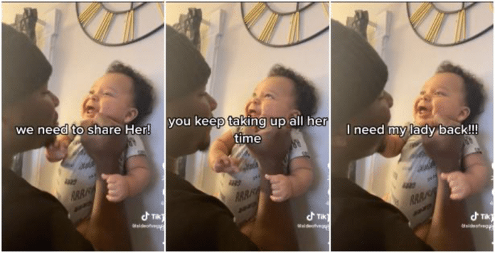 Discontented Nigerian dad warns baby in hilarious video