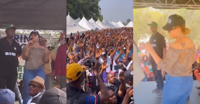 Supportive wife of the year: Netizens react to clip of Regina Daniel dancing at Ned's campaign rally | Battabox.com