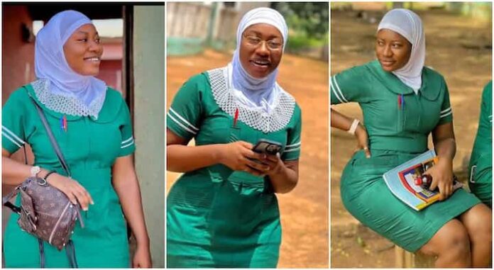 Endowed nurse in green uniform goes viral on TikTok