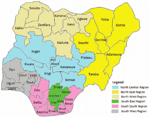 Thirty six states in Nigeria