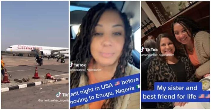 Beautiful oyinbo lady celebrates  her relocation from America to Enugu state