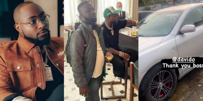 Davido gifts his logistics manager, Yemight new car