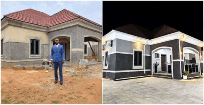 Nigerian man finally builds his own house