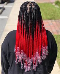 Colored tips knotless braids