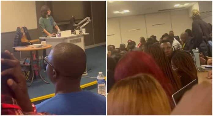 Oyinbo lecturer in UK marks attendance in class with Nigerians as the majority