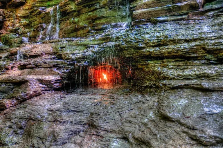mysterious places Eternal Flame Falls