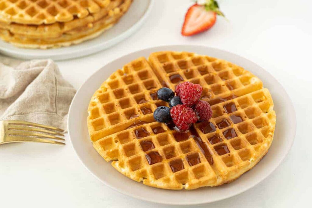 Bisquick waffles served with honey