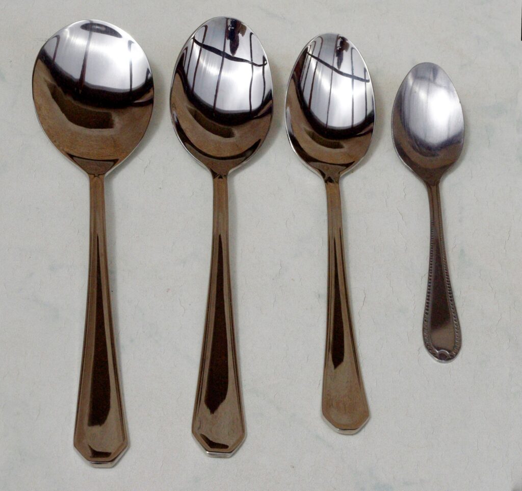 teaspoons and tablespoons