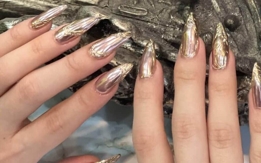 Bold chrome nails