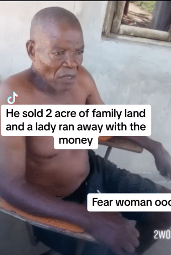 Married man who sold 2 acres of land to elope with new girlfriend cries