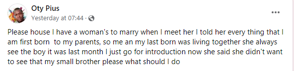 Man confused about demand of wife-to-be