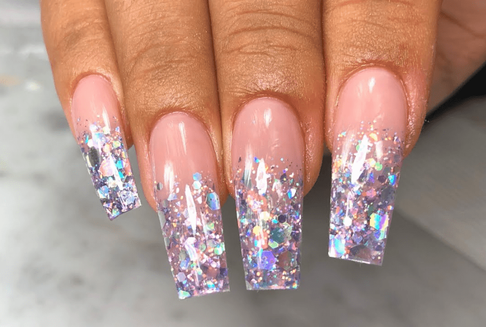 Sparkly nail acrylic nail ideas