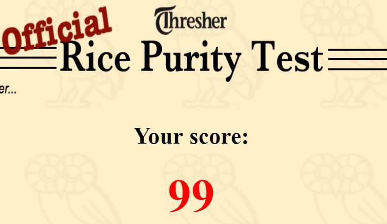 Rice purity test score