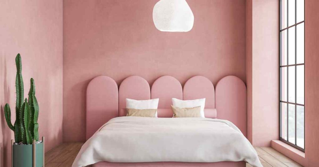 Cream and Pink two-colour Combination for Bedroom Walls