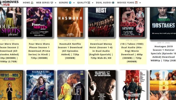 Movie Categories on HDMovies hub