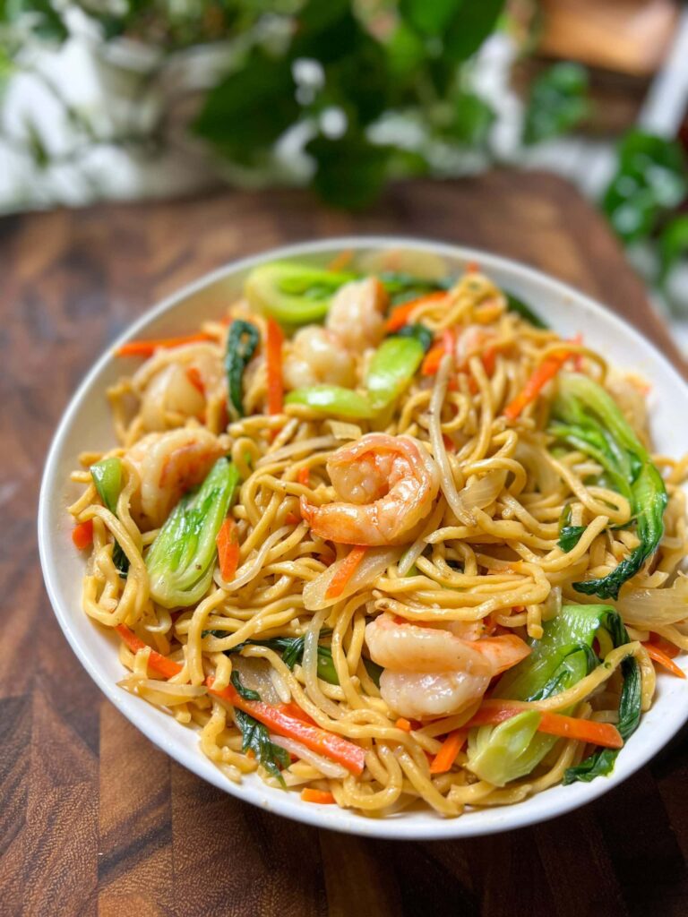 Shrimp lo mein Noodles