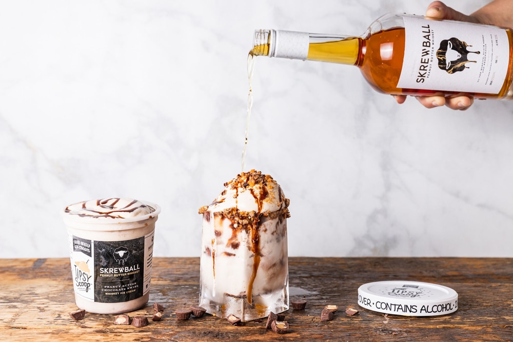 Peanut butter whiskey with ice cream