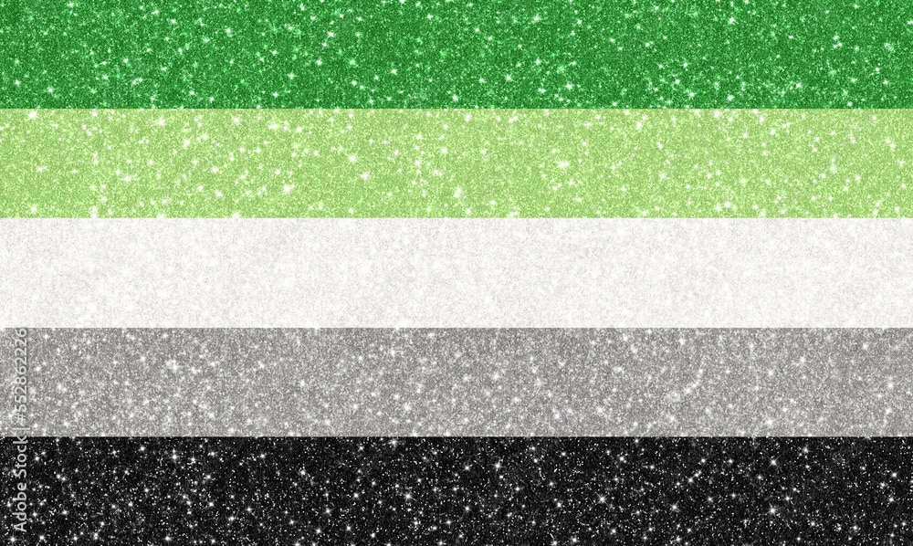 All over Glitters aromantic flag