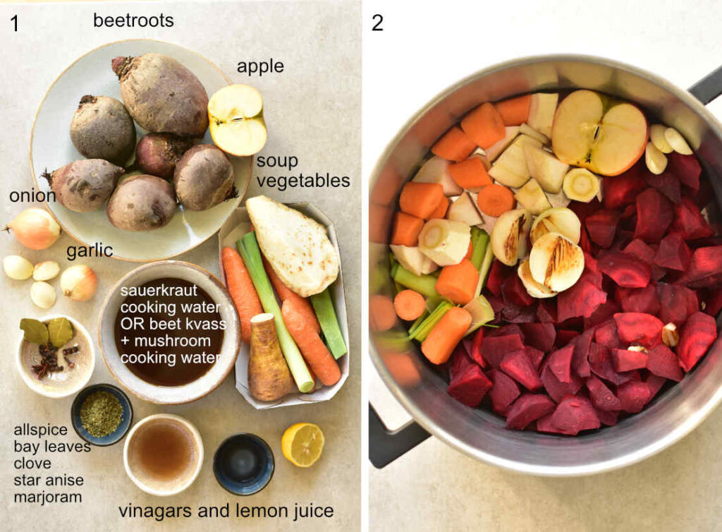 Ingredients for Beetroot soup