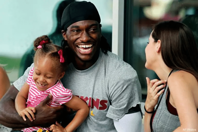 Rebecca Liddicoat and her ex-husband, Robert Griffin III with their baby girl, Reese Ann Griffin