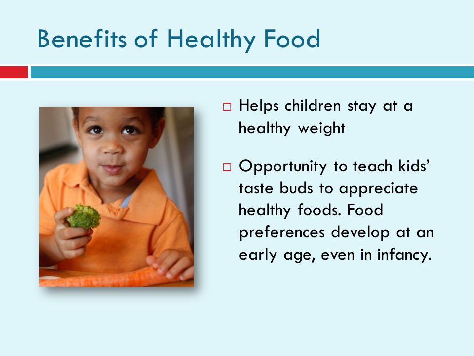 Benefits of healthy meals for kids