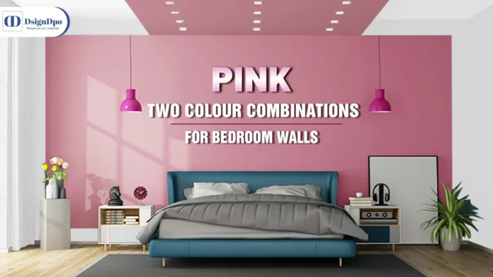 pink two-colour combination for bedroom walls