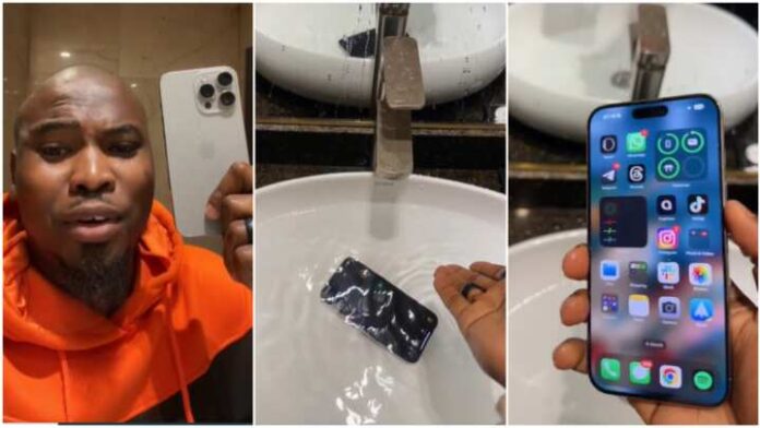 Man puts iPhone 15 Pro Max inside water, tests resistance