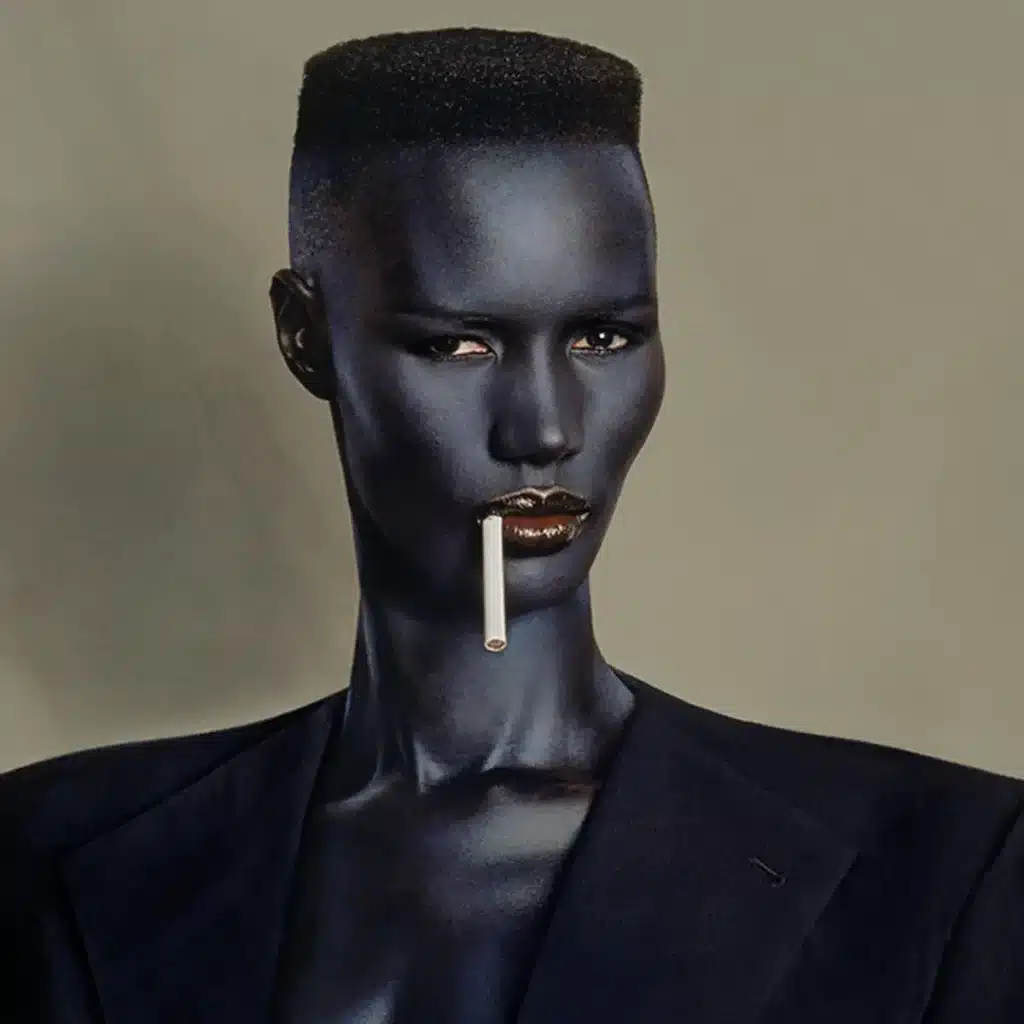 Grace Jones; is a three-in-one all-around black female singer with distinctive fashion choices and a blend of different music genres.