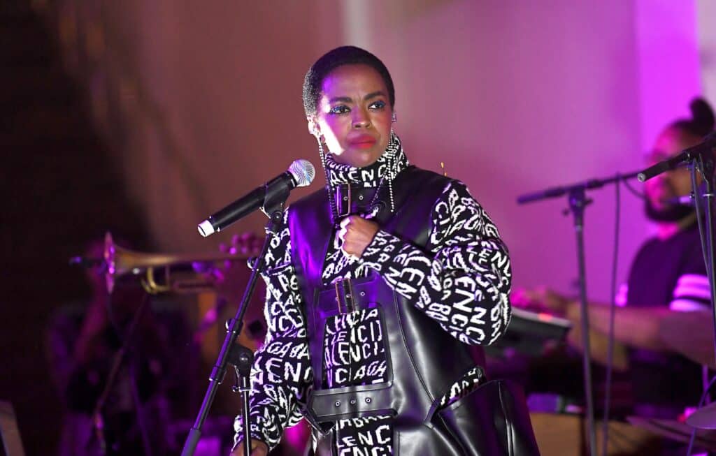 Lauryn Hill, one of the members of the Fugees group and one of the black female singers.