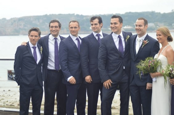 Simon Cavill with his brothers at his wedding