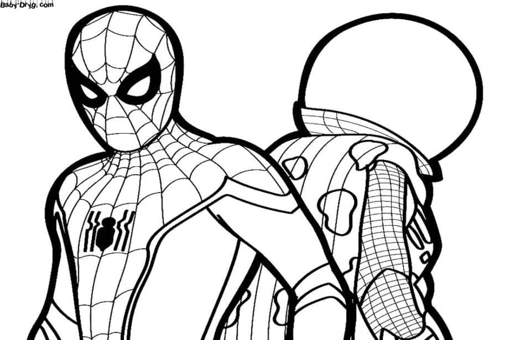 Spiderman and Mysterio colouring pages