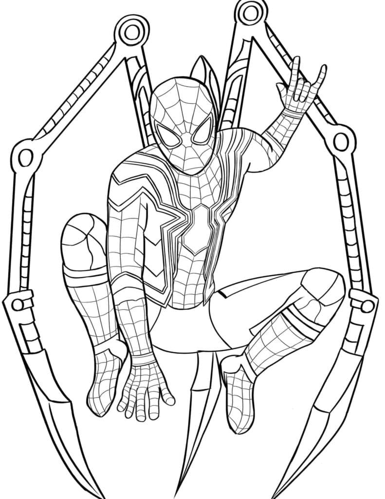 iron spiderman colouring pages